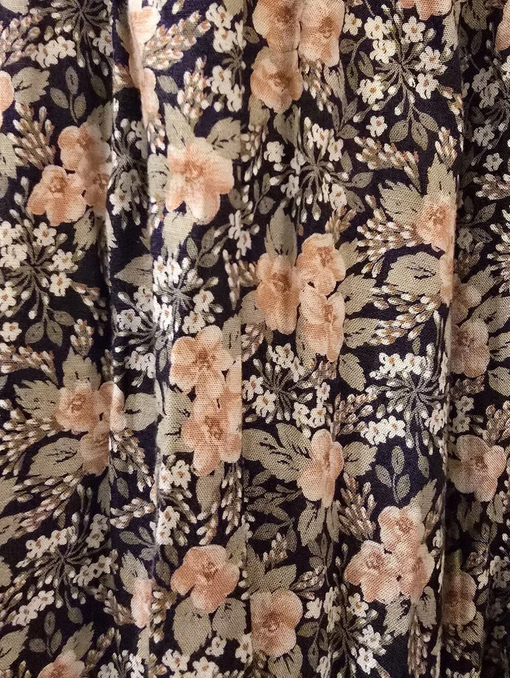 Vintage Clio Vintage Floral Crinkle Broomstick Maxi Skirt Multicolor M